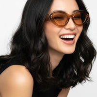 Sunshades Brown & White Medium Full Rim Cateye Sunglasses for Men & Women — Hashtag Eyewears