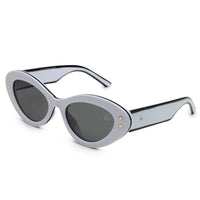 Sunshades White & Black Medium Full Rim Cateye Sunglasses for Men & Women — Hashtag Eyewears