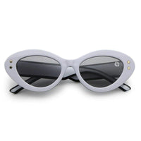 Sunshades White & Black Medium Full Rim Cateye Sunglasses for Men & Women — Hashtag Eyewears