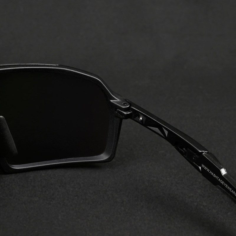 Swift | Black Large Full Rim Visor Sports Sunglasses for Men & Women [Mirrored]
