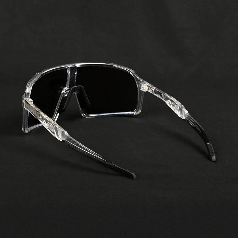 Swift | Transparent Large Full Rim Visor Sports Sunglasses for Men & Women [Mirrored]