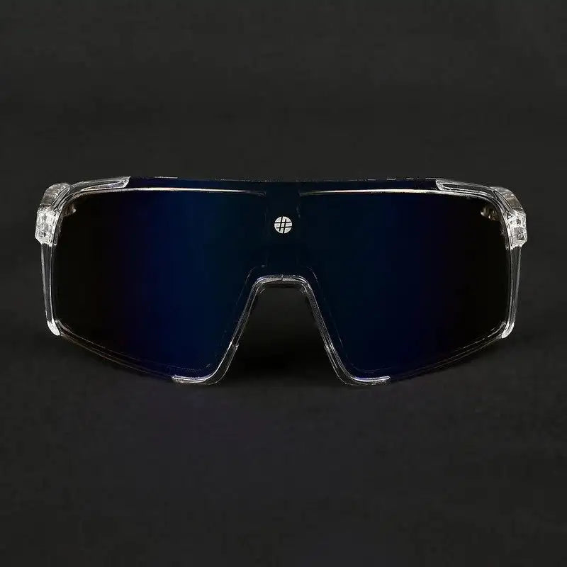 Swift | Transparent Large Full Rim Visor Sports Sunglasses for Men & Women [Mirrored]