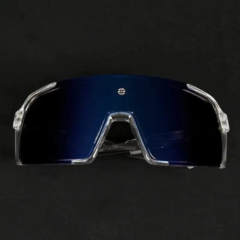 Swift | Transparent Large Full Rim Visor Sports Sunglasses for Men & Women [Mirrored]