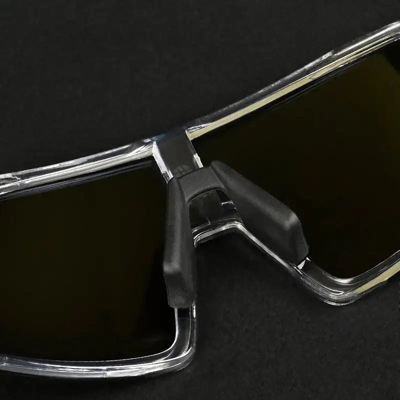 Swift | Transparent Large Full Rim Visor Sports Sunglasses for Men & Women [Mirrored]