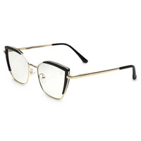 Swit Black & Golden Large Full Rim Cateye Sunglasses for Women — Hashtag Eyewears