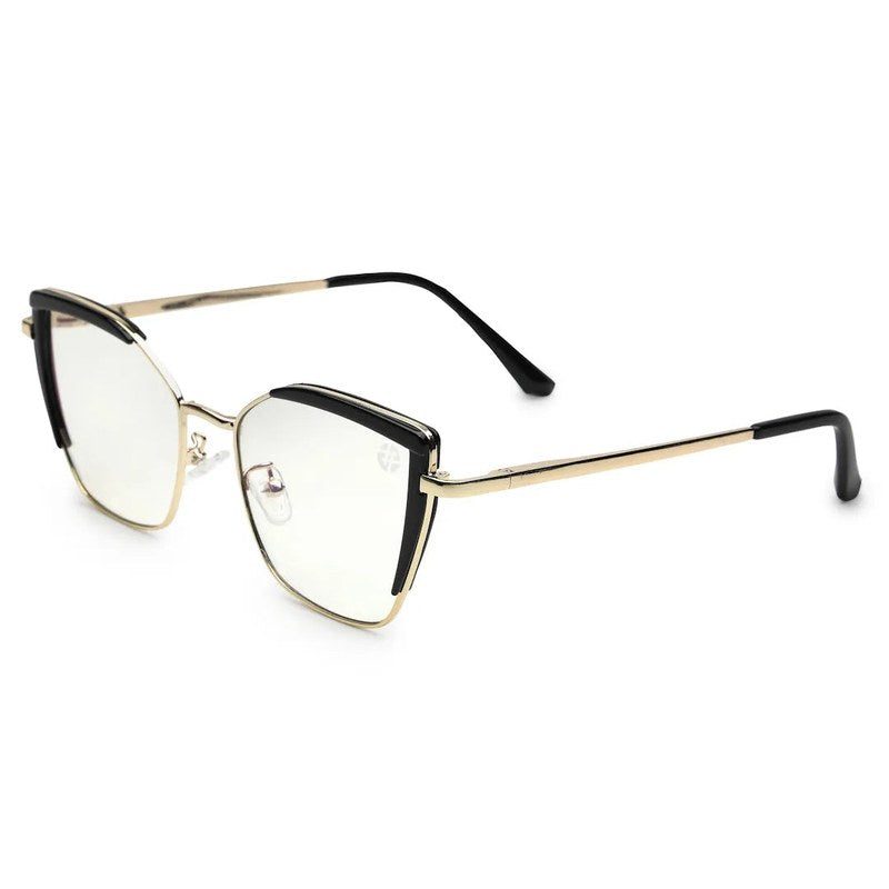 Swit Black & Golden Large Full Rim Cateye Sunglasses for Women — Hashtag Eyewears