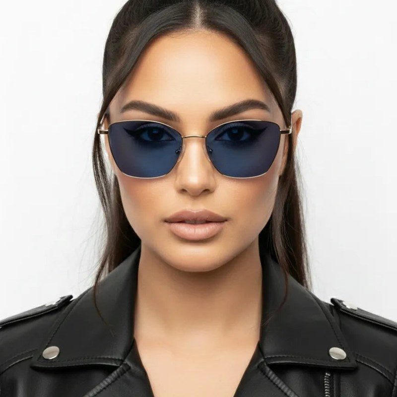 Swit Black & Golden Large Full Rim Cateye Sunglasses for Women — Hashtag Eyewears