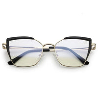 Swit Black & Golden Large Full Rim Cateye Sunglasses for Women — Hashtag Eyewears