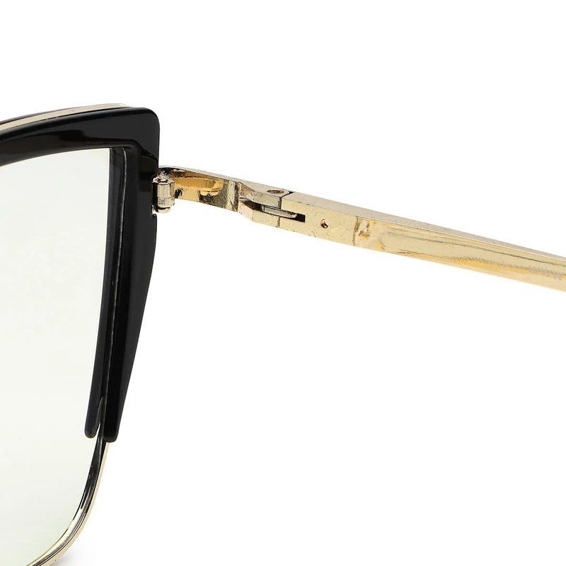 Swit Black & Golden Large Full Rim Cateye Sunglasses for Women — Hashtag Eyewears