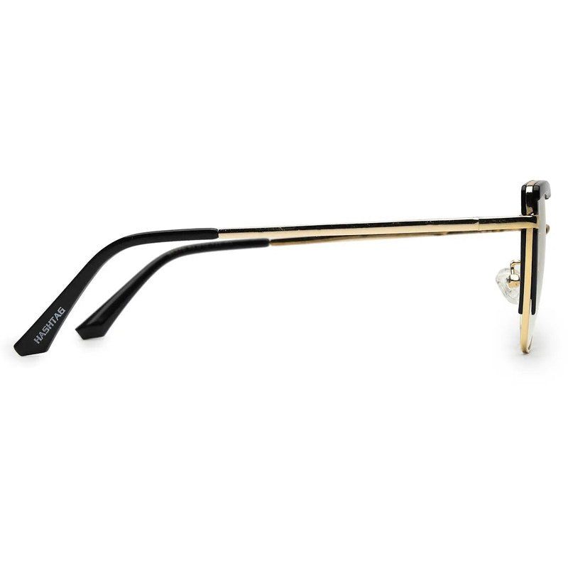 Swit | Black & Golden Large Full Rim Cateye Sunglasses for Women [Photochromic]