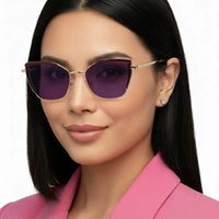 Swit Brown, Pink & Golden Large Full Rim Cateye Sunglasses for Women — Hashtag Eyewears