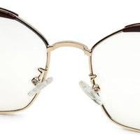 Swit Brown, Pink & Golden Large Full Rim Cateye Sunglasses for Women — Hashtag Eyewears