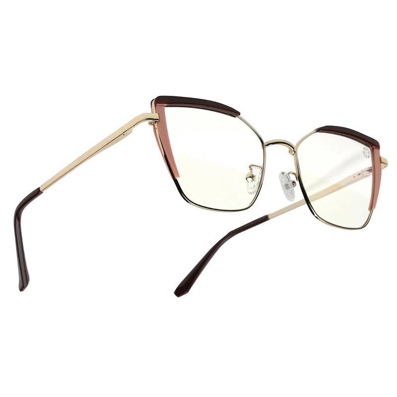 Swit Brown, Pink & Golden Large Full Rim Cateye Sunglasses for Women — Hashtag Eyewears