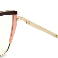 Swit Brown, Pink & Golden Large Full Rim Cateye Sunglasses for Women — Hashtag Eyewears