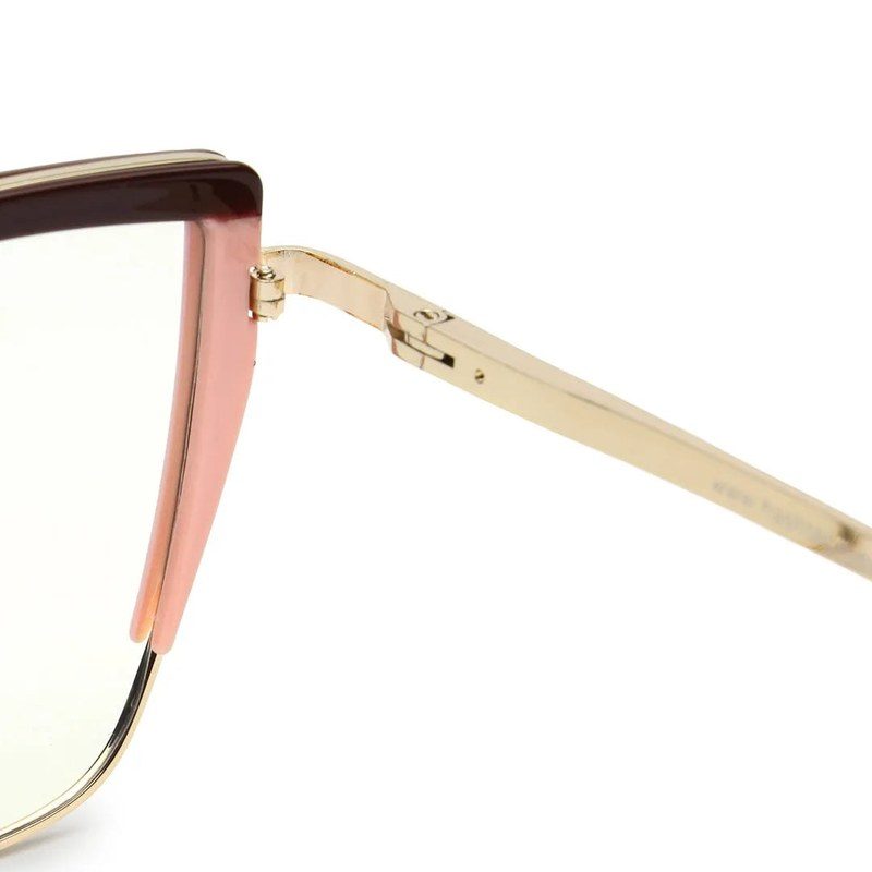 Swit Brown, Pink & Golden Large Full Rim Cateye Sunglasses for Women — Hashtag Eyewears