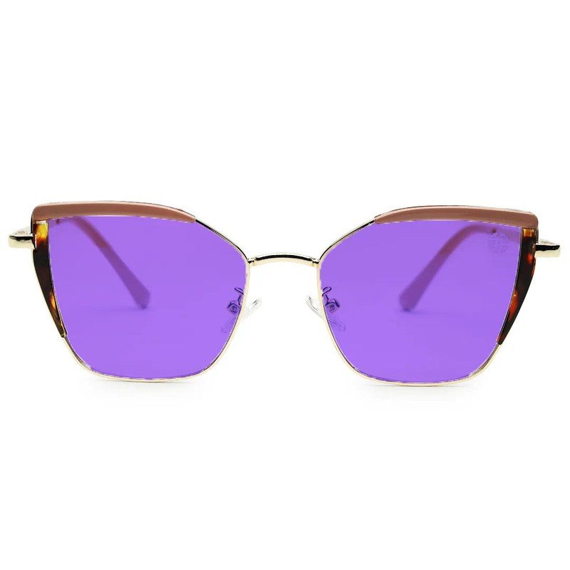 Swit Brown, Pink & Golden Large Full Rim Cateye Sunglasses for Women — Hashtag Eyewears