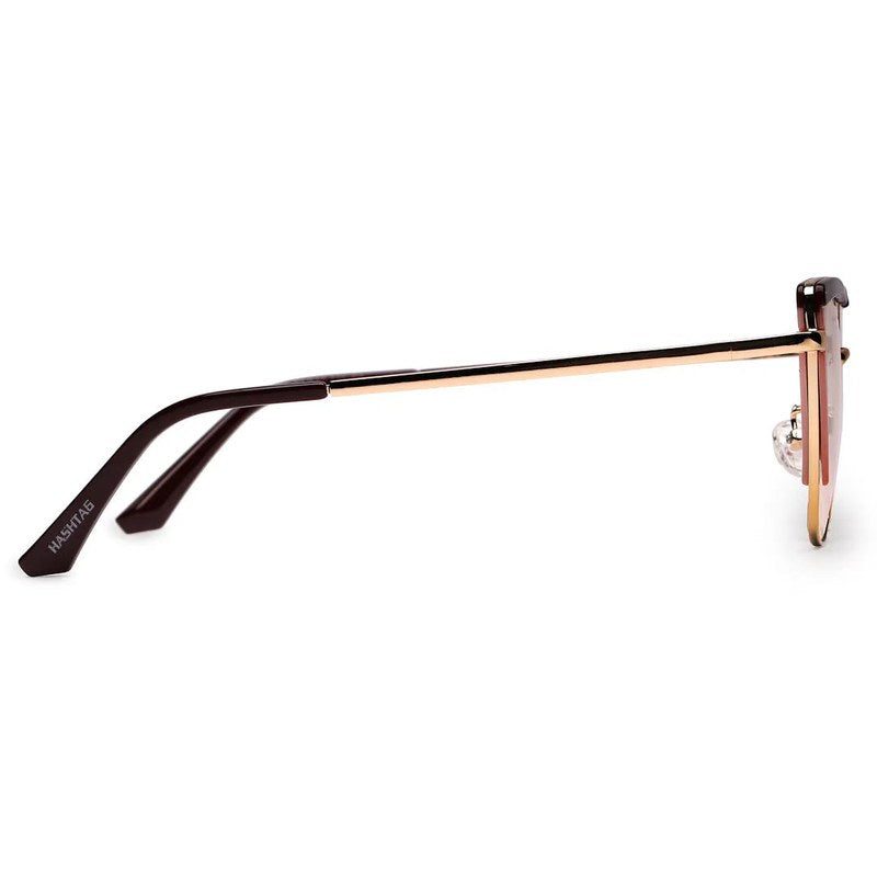 Swit Brown, Pink & Golden Large Full Rim Cateye Sunglasses for Women — Hashtag Eyewears