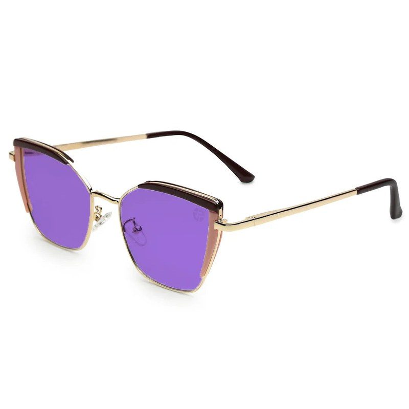 Swit Brown, Pink & Golden Large Full Rim Cateye Sunglasses for Women — Hashtag Eyewears