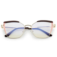 Swit Brown, Pink & Golden Large Full Rim Cateye Sunglasses for Women — Hashtag Eyewears