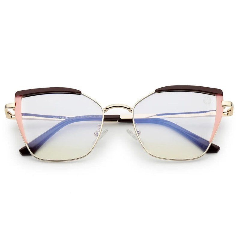 Swit Brown, Pink & Golden Large Full Rim Cateye Sunglasses for Women — Hashtag Eyewears