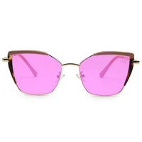Swit Pink, Hawana & Golden Large Full Rim Cateye Sunglasses for Women — Hashtag Eyewears