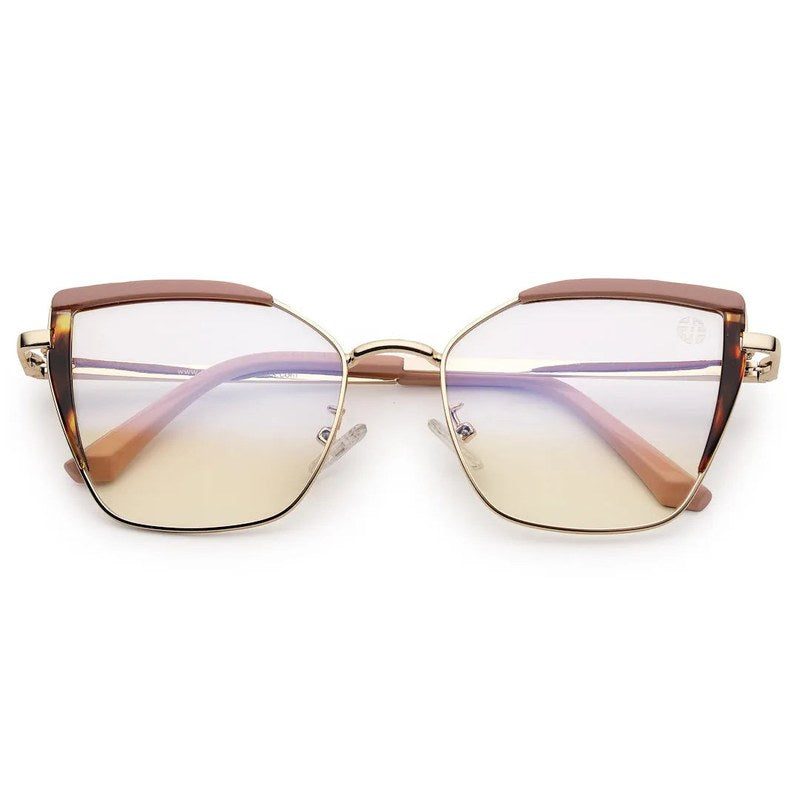 Swit | Pink, Hawana & Golden Large Full Rim Cateye Sunglasses for Women [Photochromic]