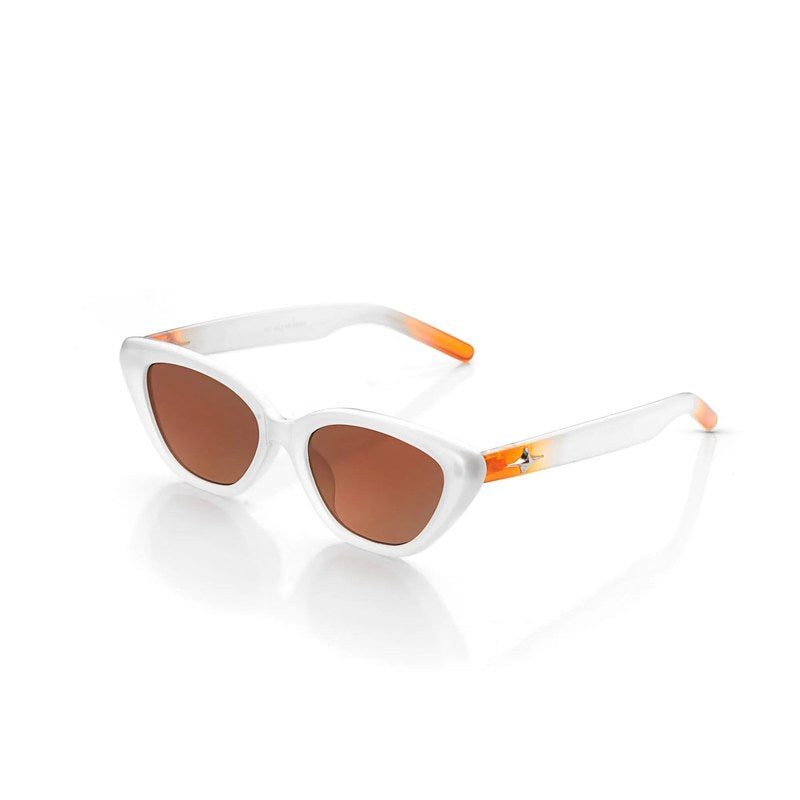 Syra Transparent-White Medium Full Rim Cat-Eye Sunglasses for Women HASHTAG X WHITECHERRY — Hashtag Eyewears
