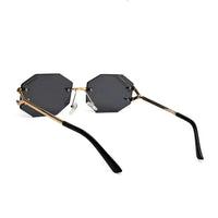 Talon | Black Medium Rim Less Octagon Sunglasses for Men & Women [UV-protected]