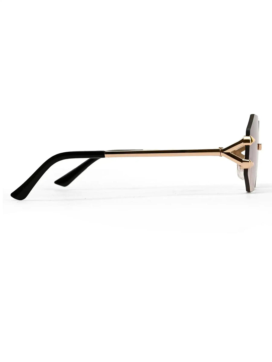 Talon | Gradient Brown Medium Rim Less Octagon Sunglasses for Men & Women [UV-protected]