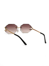 Talon | Gradient Brown Medium Rim Less Octagon Sunglasses for Men & Women [UV-protected]