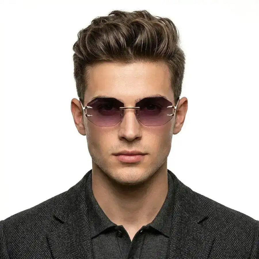 Talon | Gradient Purple Medium Rim Less Octagon Sunglasses for Men & Women [UV-protected]