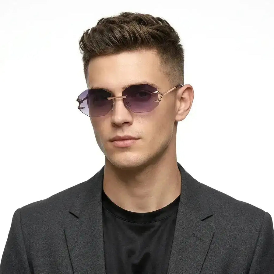 Talon | Gradient Purple Medium Rim Less Octagon Sunglasses for Men & Women [UV-protected]