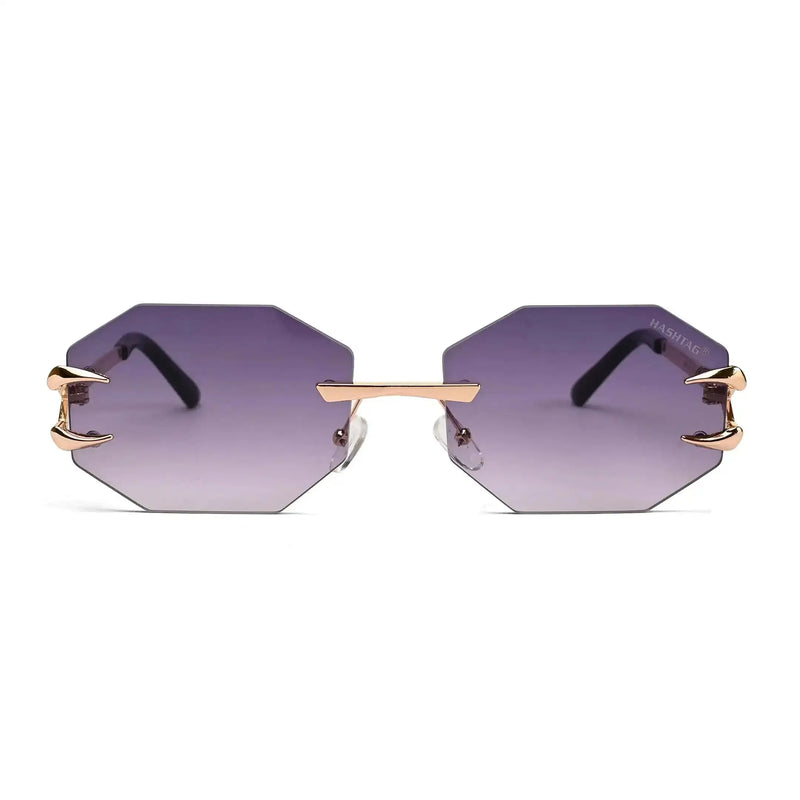 Talon | Gradient Purple Medium Rim Less Octagon Sunglasses for Men & Women [UV-protected]