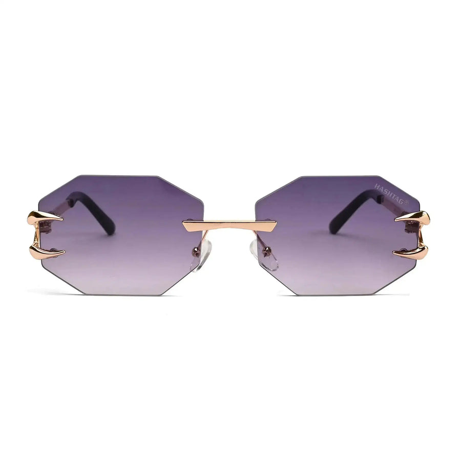 Talon | Gradient Purple Medium Rim Less Octagon Sunglasses for Men & Women [UV-protected]