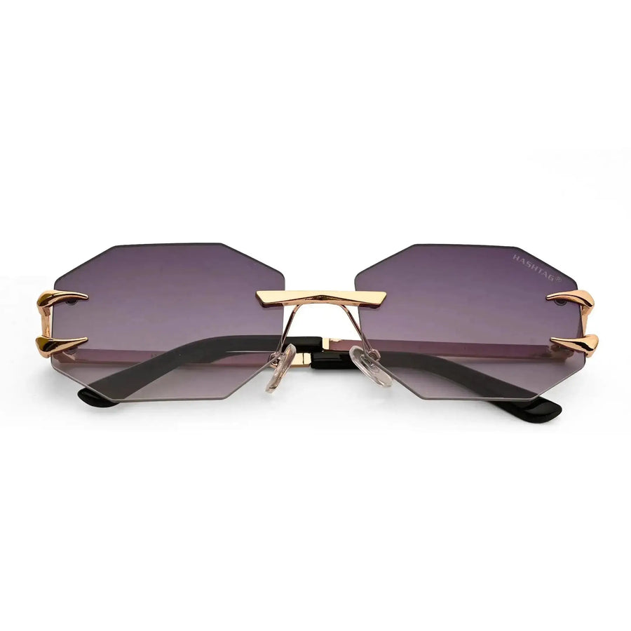 Talon | Gradient Purple Medium Rim Less Octagon Sunglasses for Men & Women [UV-protected]