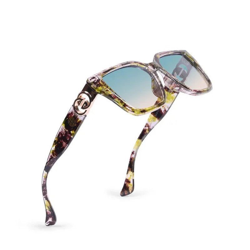 Tempora Green Black Texture Medium Full Rim Rectangle Sunglasses for Men & Women — Hashtag Eyewears