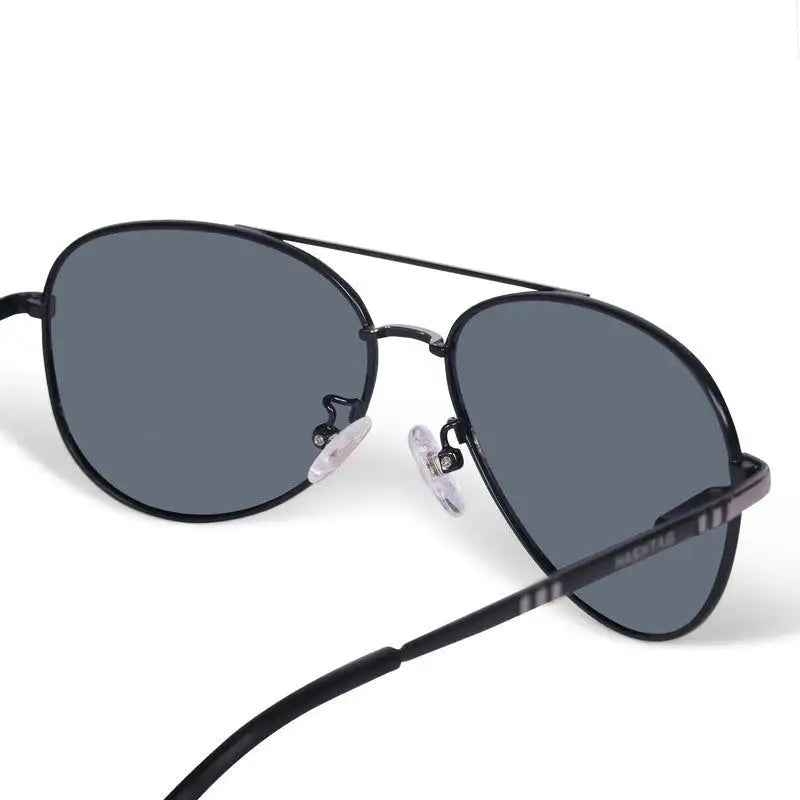 Tessera | Black Medium Full Rim Aviator Sunglasses for Men & Women [Polarized]