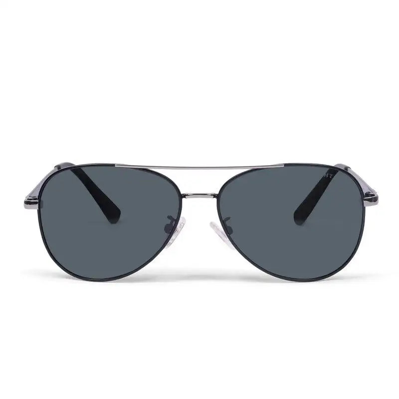 Tessera | Black Medium Full Rim Aviator Sunglasses for Men & Women [Polarized]