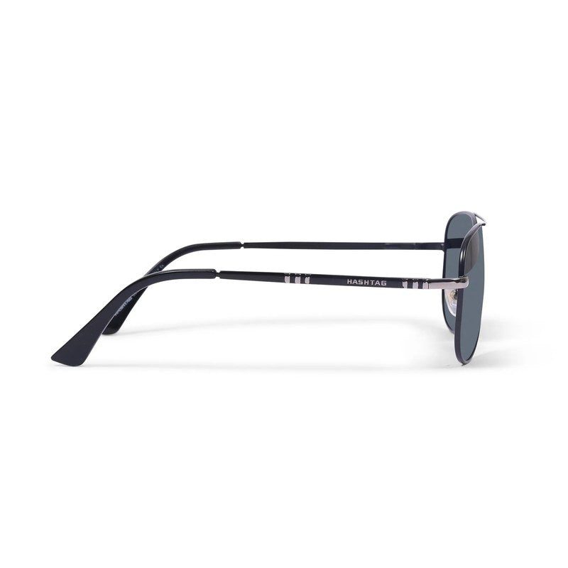 Tessera Black Medium Full Rim Aviator Sunglasses for Men & Women — Hashtag Eyewears