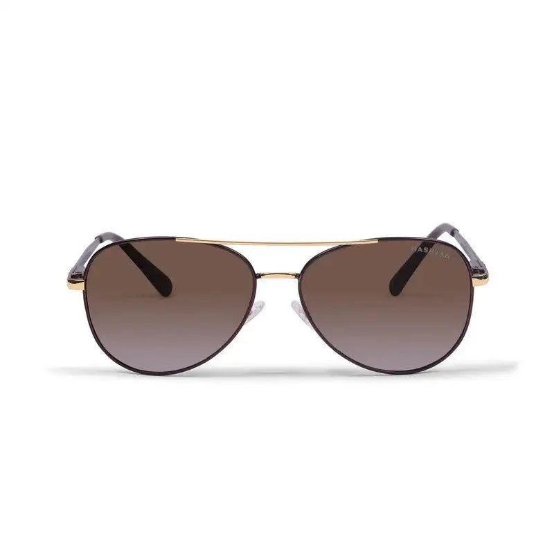 Tessera | Gradient Brown Medium Full Rim Aviator Sunglasses for Men & Women [Polarized]