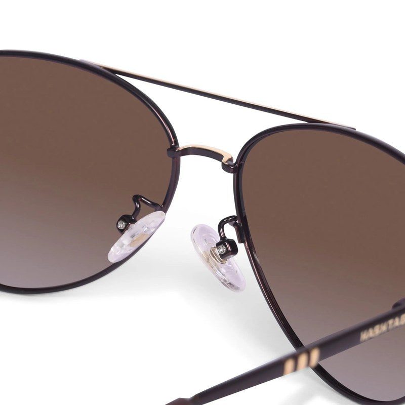 Tessera Gradient Brown Medium Full Rim Aviator Sunglasses for Men & Women — Hashtag Eyewears