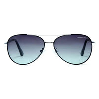 Tessera | Silver & Black Large Full Rim Aviator Sunglasses for Men & Women [Polarized]