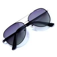 Tessera | Silver & Black Large Full Rim Aviator Sunglasses for Men & Women [Polarized]
