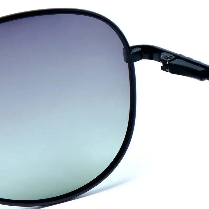 Tessera | Silver & Black Large Full Rim Aviator Sunglasses for Men & Women [Polarized]