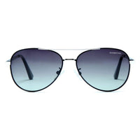 Tessera Silver & Black Large Full Rim Aviator Sunglasses for Men & Women — Hashtag Eyewears