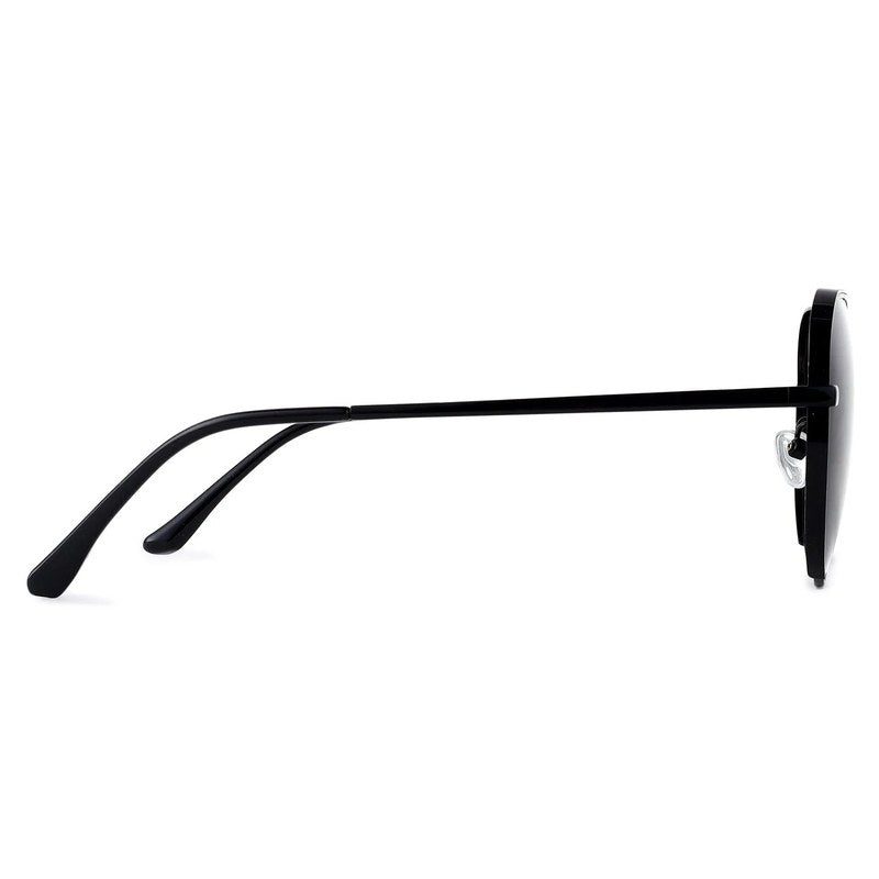Tesseract Black Large Full Rim Aviator Sunglasses for Men — Hashtag Eyewears