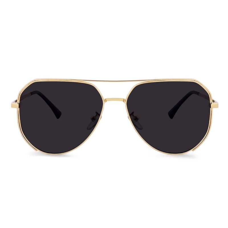 Tesseract Golden Large Full Rim Aviator Sunglasses for Men — Hashtag Eyewears