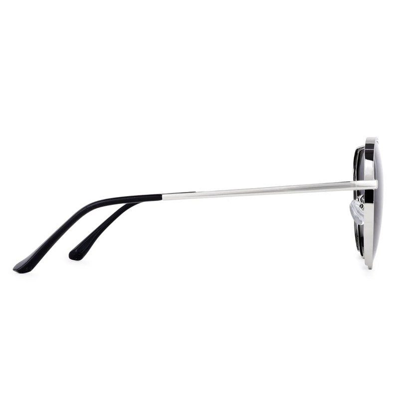 Tesseract Silver Large Full Rim Aviator Sunglasses for Men — Hashtag Eyewears