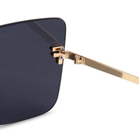 Tesseron Black Small Rim Less Square Sunglasses for Women — Hashtag Eyewears