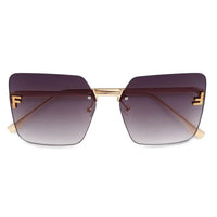 Tesseron Gradient Grey Small Rim Less Square Sunglasses for Women — Hashtag Eyewears